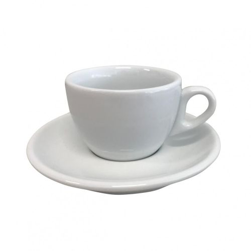 weiß Style Kaffeetasse und Untertasse 15 cl. SET mit Möglichkeit zum Bedrucken